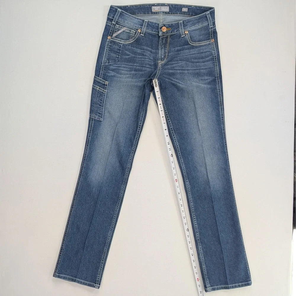 Ariat Rebar Riveter Straight Jeans 31L Mid Rise Nightride Work Denim 34